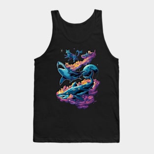 Shark Adventure with Kitty cat Tank Top